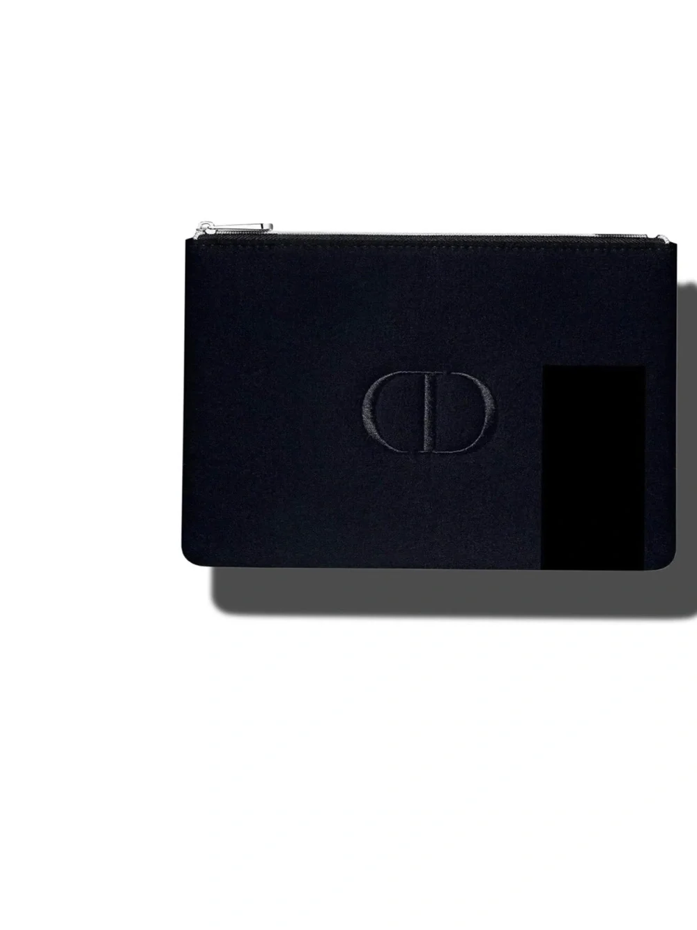 Dior Black Embroidered CD Canvas Clutch